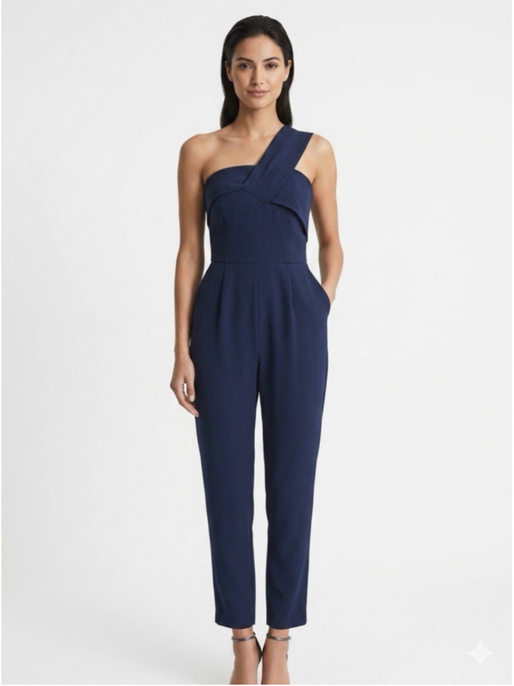 Adelyn Rae Navy Blue One Shoulder Asymmetric Formal Evening Jumper 1895